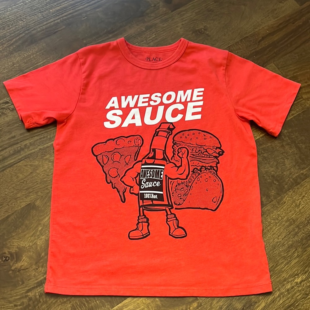PLACE BOYS “AWESOME SAUCE 100% HOT” TEE M (7/8)
